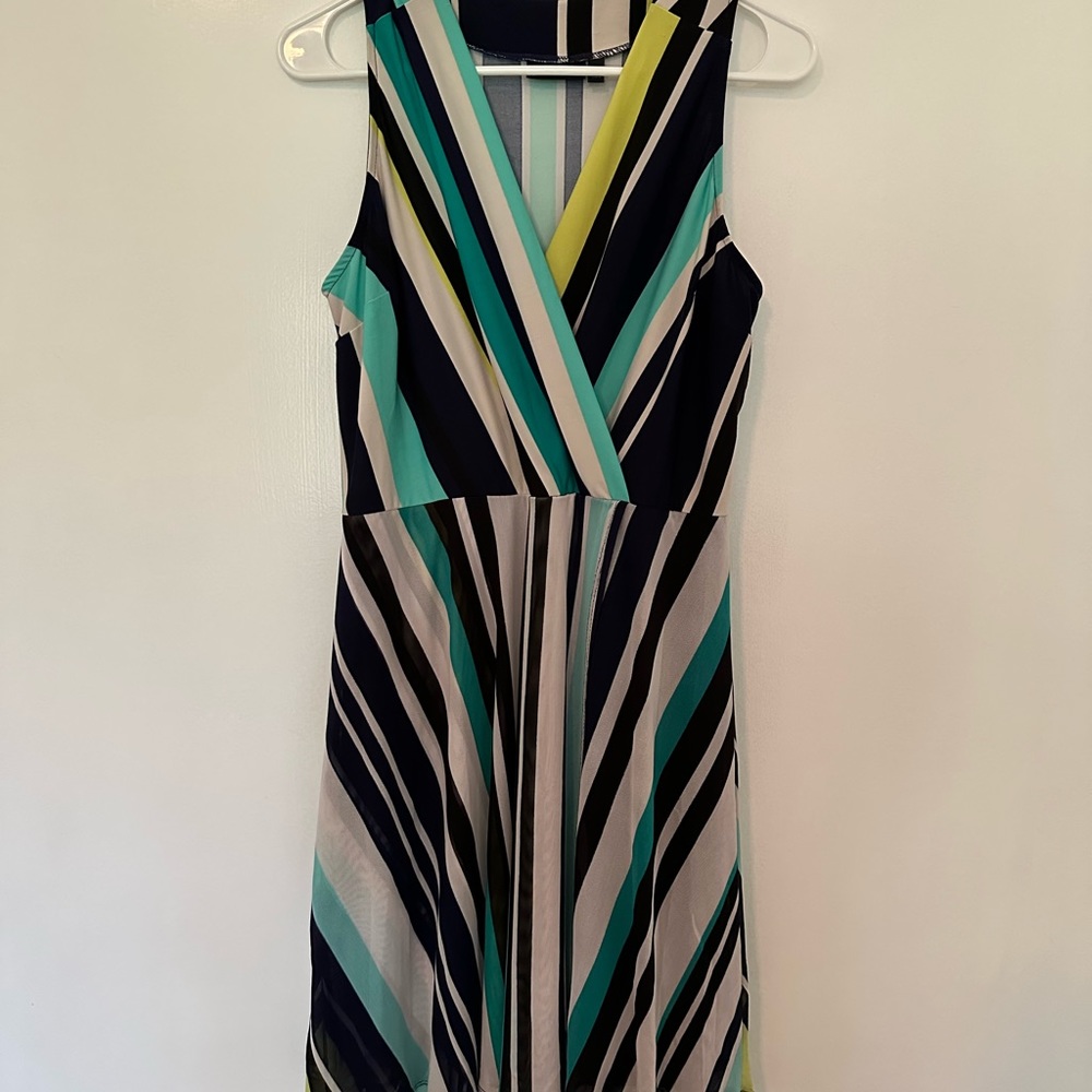Apt 9 V Neck Multi Colored Stripe Dress
